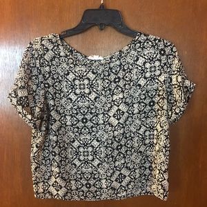a'gaci Tops - Black & White Blouse a'gaci Tops - Black & White Blouse